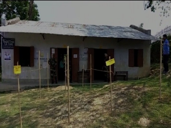 A polling booth in Dhalai, Tripura Photo/ANI.