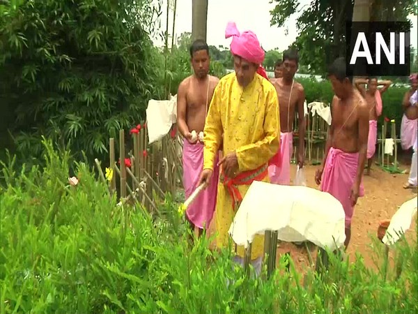 Ker Puja was celebrated in the premises of Royal Palace in Agartala on Tuesday. (Photo/ANI)