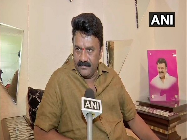 Talasani Srinivas Yadav, Minister for Animal Husbandry in Telangana speaking to ANI in Hyderabad on Thursday. Photo/ANI.