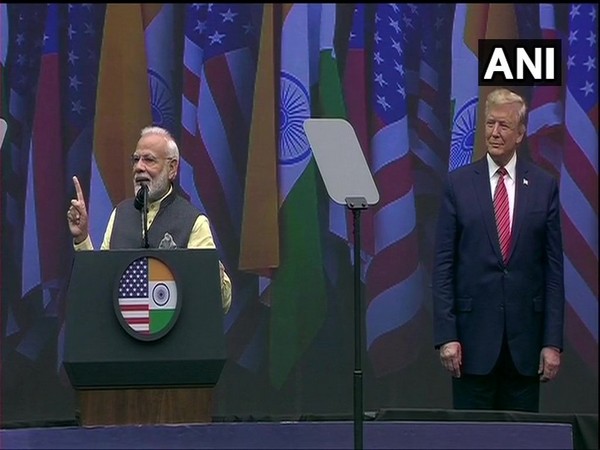 Prime Minister Narendra Modi with US President Donald Trump in Houston on Sunday (Photo/ANI)