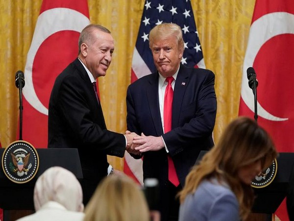 President Donald Trump with Turkish President Recep Tayyip Erdogan at White House on Wednesday 