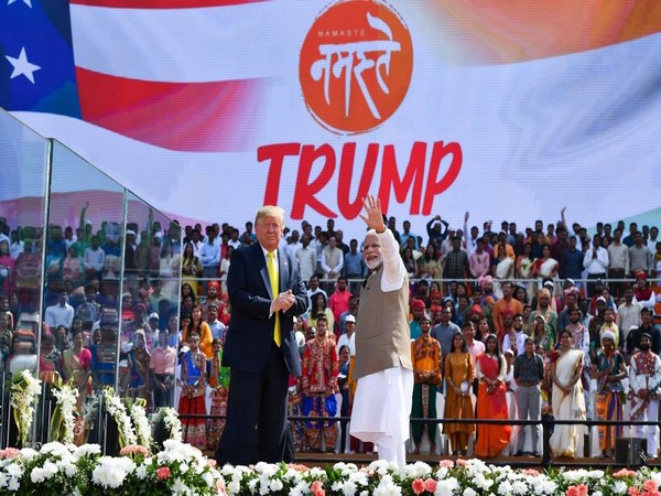 US President Donald Trump with Prime Minister Narendra Modi at 'Namaste Trump' event (photo courtesy: Trump twitter)