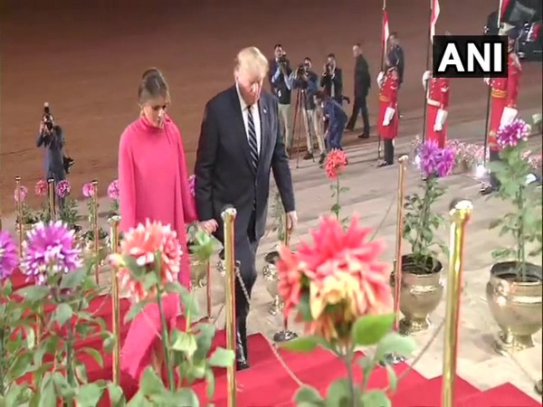 US President Donald Trump and First Lady Melania Trump at the Rashtrapati Bhawan on Tuesday