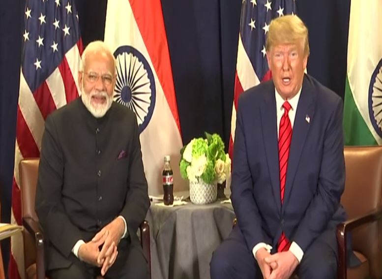 PM Narendra Modi and US President Donald Trump addressing media following a bilateral on the sidelines of UNGA session in New York on Tuesday. 