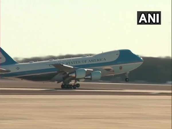 Air Force One takes off from Andrews Air Force Base in Maryland, US on Sunday.
