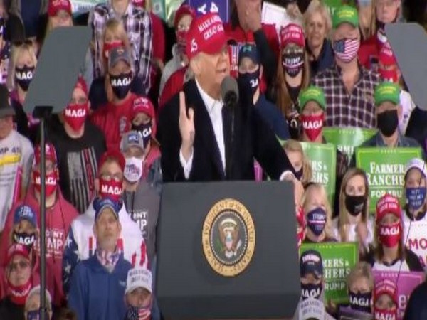 US President Donald Trump at Iowa rally
