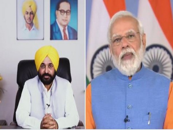 Bhagwant Mann (Left) PM Modi (Right)