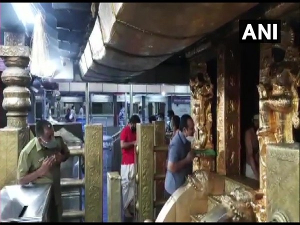 At the Sabarimala temple. (Photo/ANI)