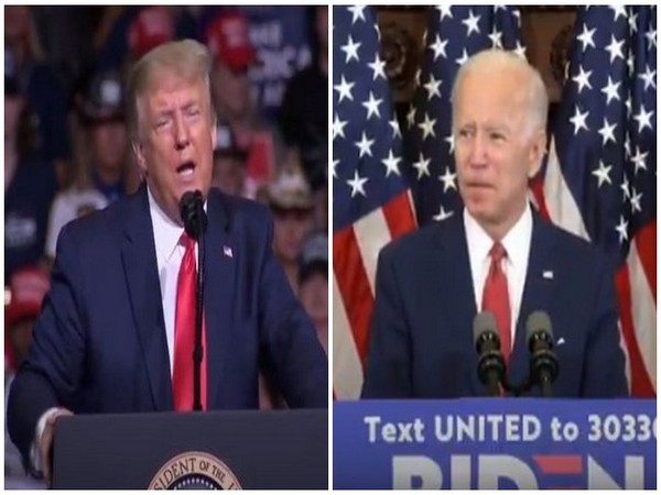 US President Donald Trump (L) and his Democrat contender Joe Biden (R)