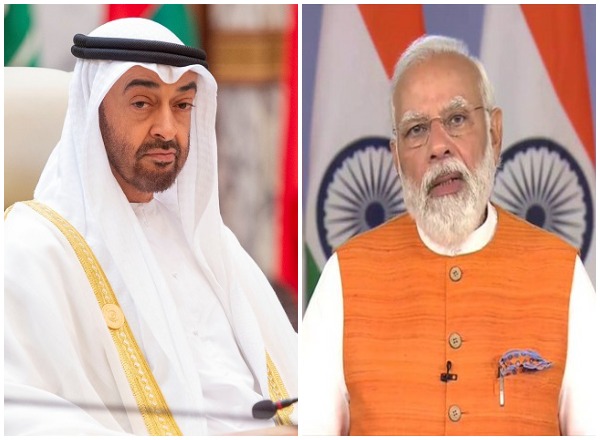 Crown Prince of Abu Dhabi and Deputy Supreme Commander of UAE Armed Forces, Sheikh Mohamed bin Zayed al Nahyan and Prime Minister Narendra Modi