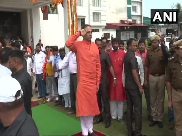 Maharashtra Chief Minister Uddhav Thackeray in Ayodhya on Saturday. 