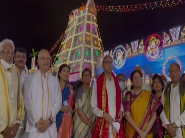 CJI NV Ramana along with his family members take blessings of Lord Sri Venkateswara (Photo/ANI)