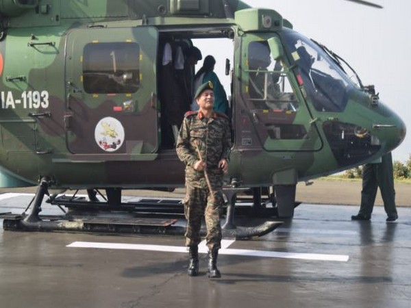 Visuals of Lieutenant General Upendra Dwivedi on his visit 