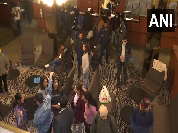 Indian students at Budapest (Photo/ANI)