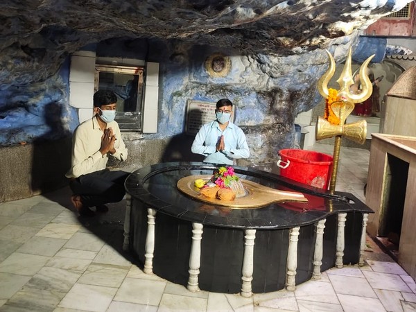 A visual from Tapkeshwar Mahadev Temple in Uttarakhand on Wednesday. Photo/ANI