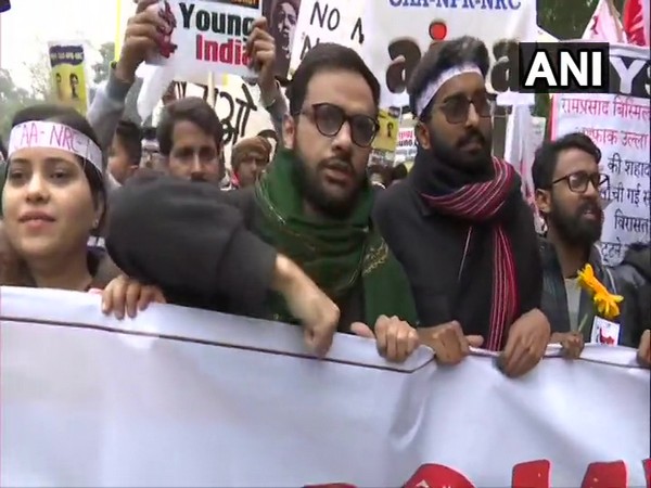 Former JNU student and activist Umar Khalid was also present during the protest. 