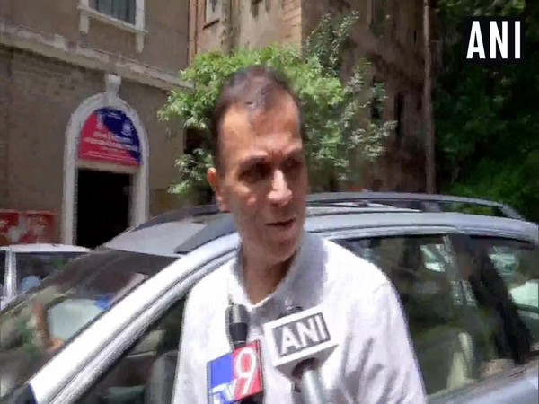 Unmesh Joshi speaking to media outside ED office in Mumbai on Monday. Photo/ANI