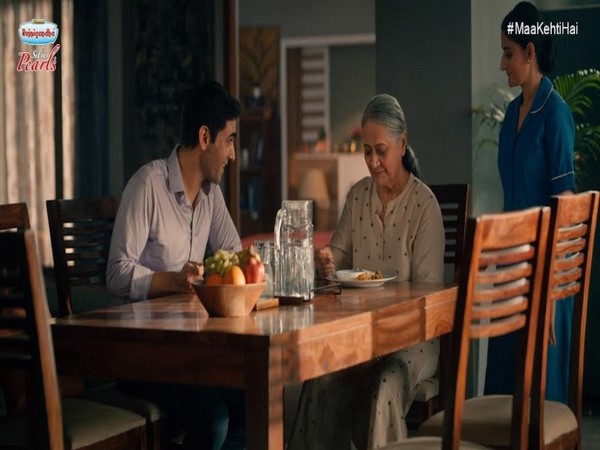 Mother and Son having lunch together