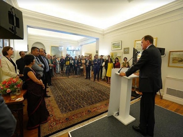 British High Commissioner to India, Sir Dominic Asquith welcoming guests at the 'UK Socio Economic Impact' Project launch Ceremony