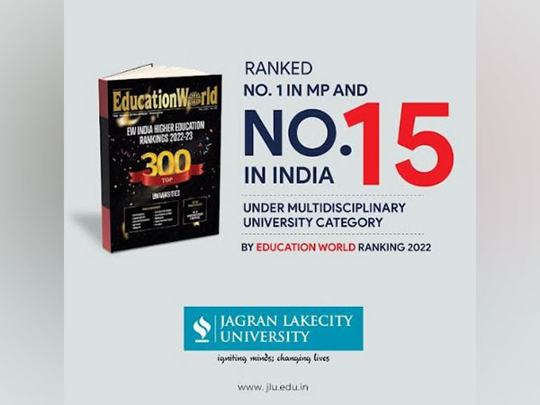 EducationWorld ranks Jagran Lakecity University among the top 15 in the country and Number 1 in MP for six consecutive years under the Multidisciplinary University Category