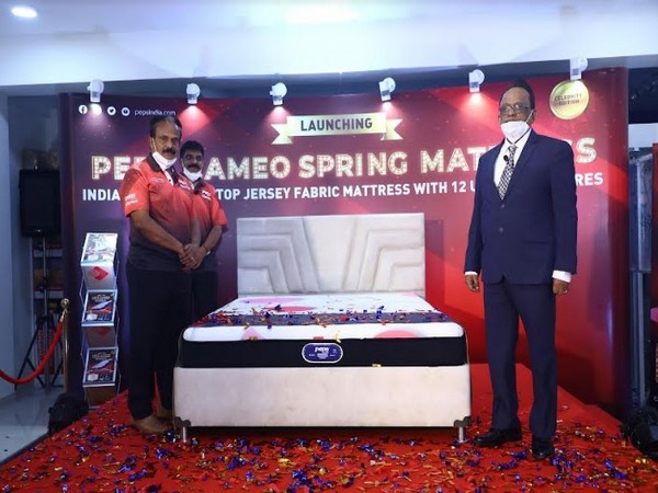 Unveiling of Peps Cameo Mattress by K Madhavan, Suresh Babu and TG Manjunath