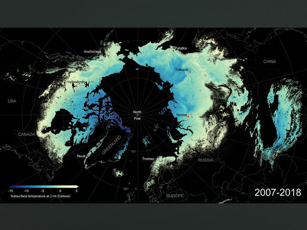 Depiction of average subsurface temperature (Image Source: Suropean Space Agency)