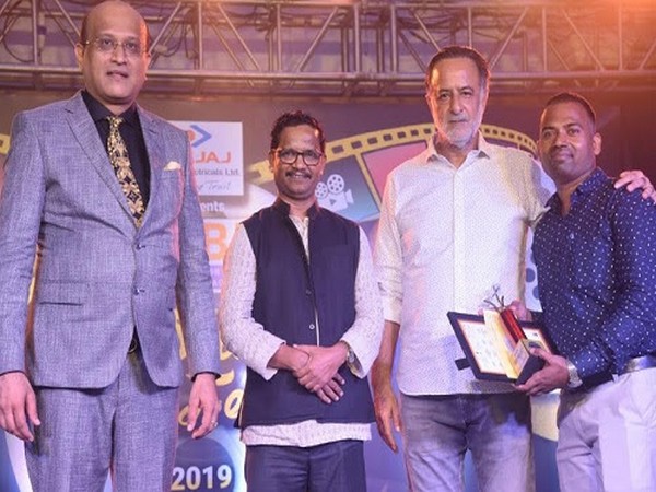 President Swapnil Kothari, Jury members Prof Vishwanath Sabale, Abhay Aima and winner of poster - Madan Pawar