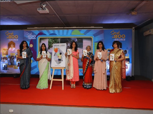 Speak-A-Boo by Dr Neeraj Suri launched by (from left to right) - Dr Neena Bhalodia, Saroj Jain, Kaajal Oza Vaidya, Kusum Choppra, Shilpa Choksi and Dr Neeraj Suri