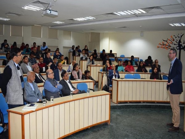 Alasdair Roberts, visiting Faculty at JK Lakshmipat University and Director of The School of Public Policy, UMass Amherst during his Open Session on Public Policy at the JK Lakshmipat University