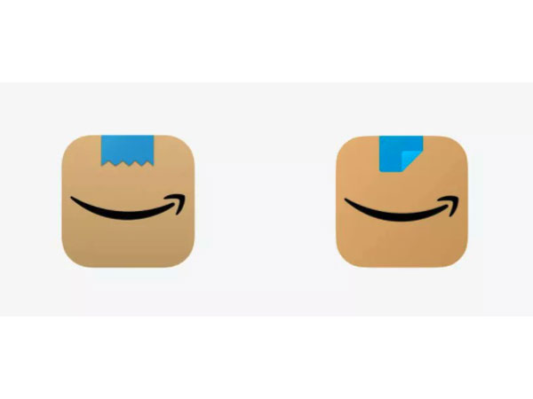 The old and the new Amazon app icon (Image courtesy: Twitter)