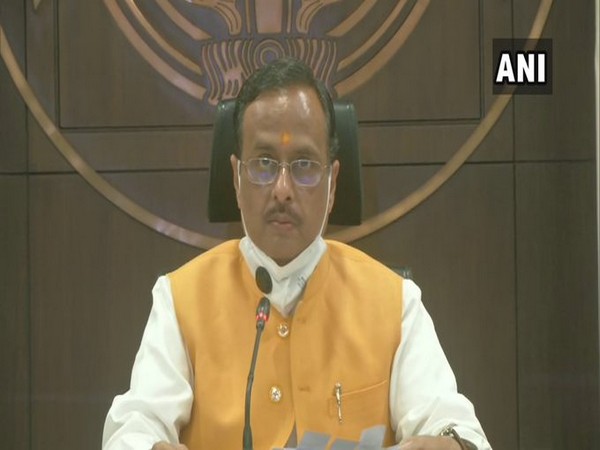 Uttar Pradesh Deputy Chief Minister Dinesh Sharma at a press conference. Photo/ANI
