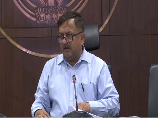 Awanish Kumar Awasthi, Uttar Pradesh Principal Secretary (Home) addressing a press conference in Lucknow on Tuesday. Photo/ANI