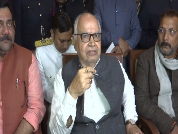 Hriday Narayan Dikshit speaking to reporters in Lucknow on Tuesday. Photo/ANI