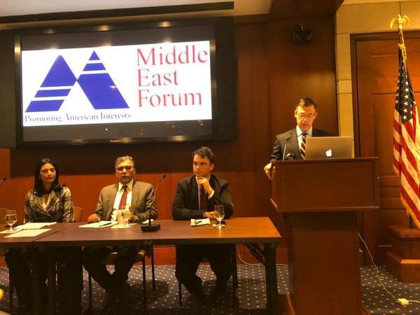 US Congressman Jim Banks addressing a seminar hosted by the Middle East Forum in washington DC on Wednesday