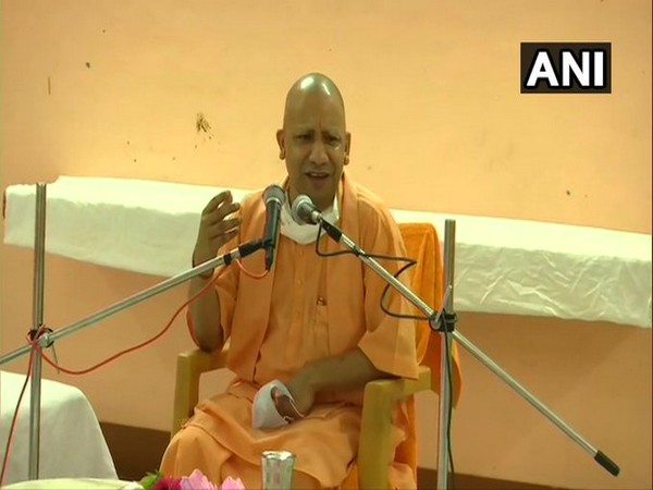 Uttar Pradesh Chief Minister Yogi Adityanath speaking in Ayodhya on Saturday. 