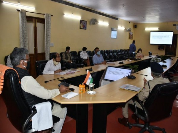 Uttarakhand Chief Minister Trivendra Singh Rawat inaugurating Virology lab at Government Medical College, Dehradun through video conference on Saturday. Photo/ANI