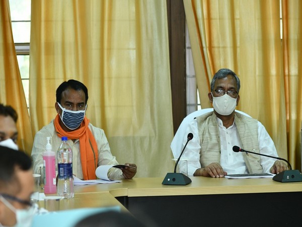 Uttarakhand Chief Minister Trivendra Singh Rawat at the review meeting with officials on Monday. 