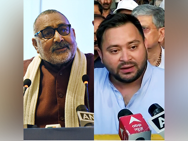 Union Minister Giriraj Singh (left), Bihar Deputy Chief Minister Tejashwi Yadav (Photo:ANI)