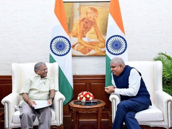 RS Deputy Chairman Harivansh with VP of India Jagdeep Dhankhar (Photo/ANI)