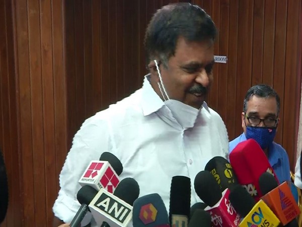 KPCC Vice President Joseph Vazhackan speaking to media on Saturday. (Photo/ANI)