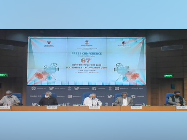 A still from the conference of announcement of 67th National Film Awards