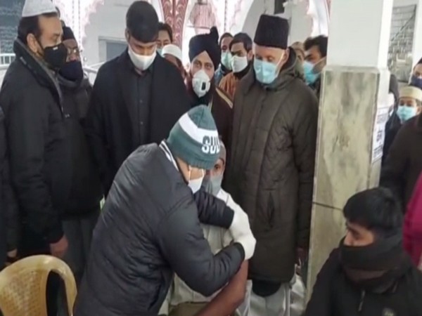 Visual from the vaccination camp organized at a mosque in Rampur, UP (Photo/ANI) 
