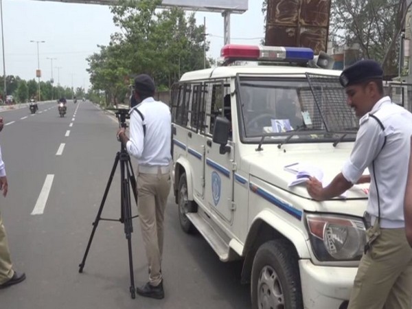 Vadodara traffic police monitoring over speeding by vehicles on roads by using speed guns. 