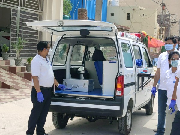 The van designed for conducting COVID-19 check-up. 