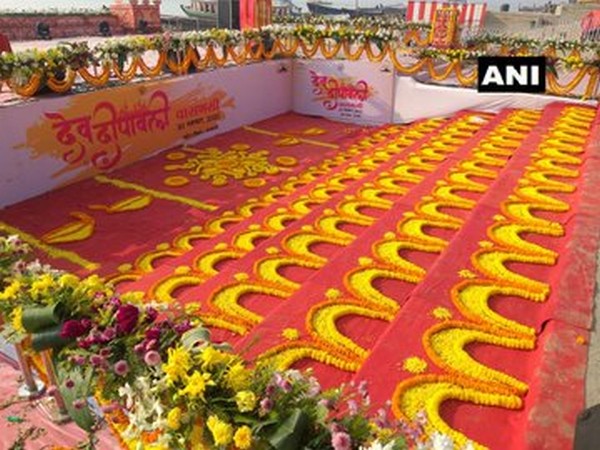 A visual of a ghat in Varanasi on Monday.
