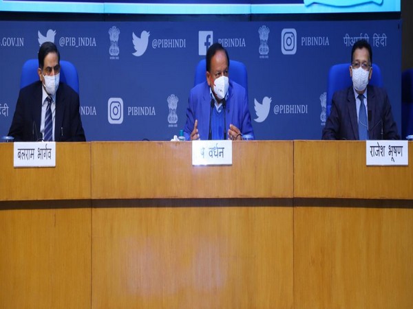 Union Minister Harsh Vardhan briefing the media (Photo/ANI)