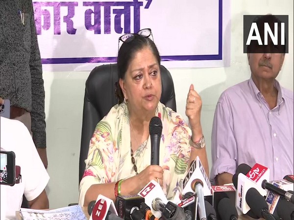 Former Rajasthan Chief Minister Vasundhara Raje (Photo/ANI)