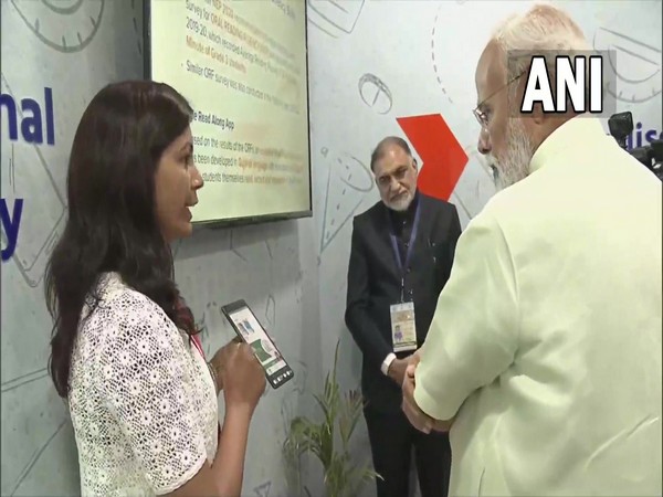 Prime Minister Narendra Modi examined the exhibition at Vidya Samiksha Kendra in Gandhinagar (Photo/ANI)