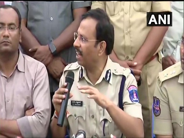 Cyberabad Police Commissioner VC Sajjanar briefing media persons about the police encounter in Hyderabad on Friday. Photo/ANI