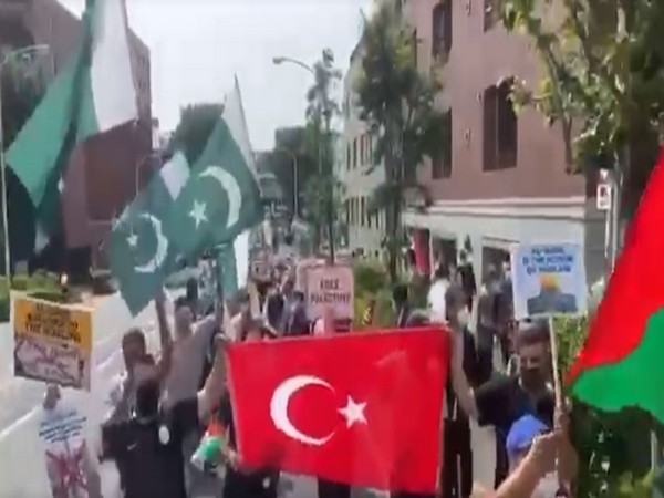 Protesters staging a march against 